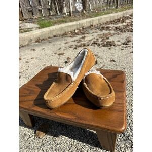 Koolaburra by UGG Lezly Chestnut Suede Faux Fur Moccasin Slippers Women's Size 6